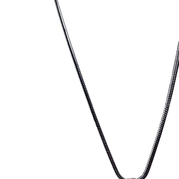 Best Silver Tone Snake Chain Necklace With Palm Tree Pendant & Earrings (5818) - Picture 3 of 10